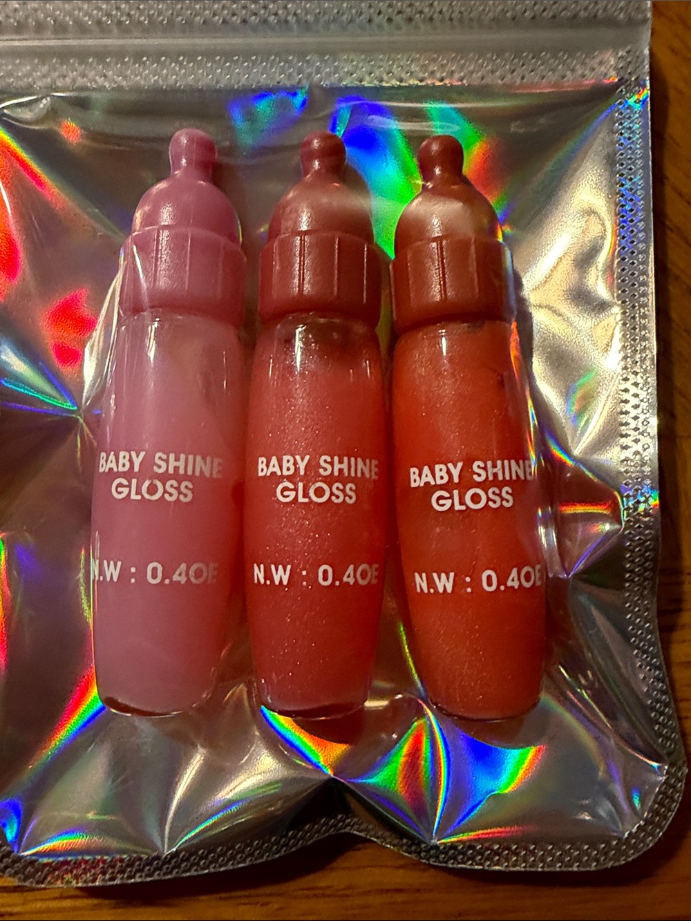 Baby Shine Gloss Trio — Pink, Rose, Coral